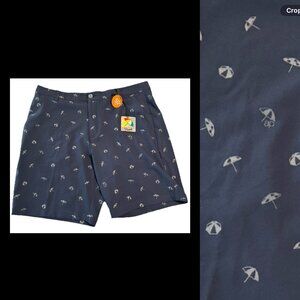 NWT Puma Golf Shorts Arnold Palmer Umbrella Print Mens 38 Blue UPF Stretch
